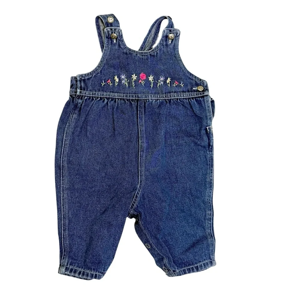 Carters Vintage Girls Denim Overalls size 3-6M